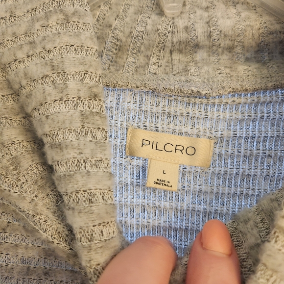 Anthropologie Pilcro Womens Heather Grey Ribbed Crop Mock Neck Sweater Large L - Picture 2 of 5